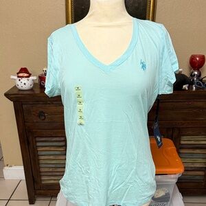 U.S. Polo Assn. Aqua V-Neck Women's Tee